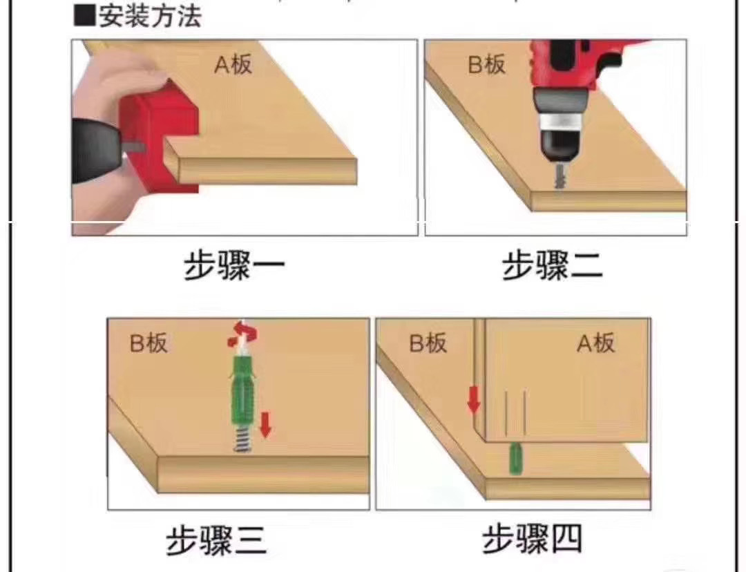 厂家现货隐藏二合一连接件隐藏层板连接件三合一快装杆家具连接件