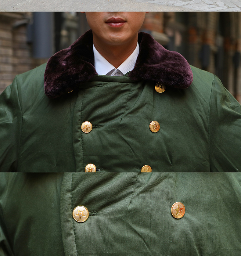 冬季绿色军大衣毛领劳保救灾军大衣保暖工作服抗寒冷库防寒服批发