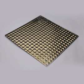 201/304镜面不锈钢玫瑰金压花凹凸立方体 镜面玫瑰金不锈钢花纹板