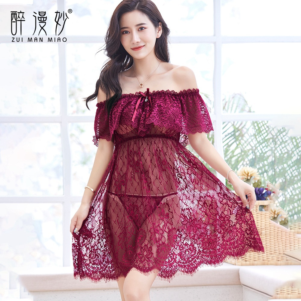 欧美女士大码情趣内衣胖mm蕾丝睡裙亚马逊跨境情趣睡衣babydoll