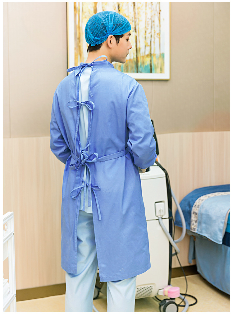 牙医诊所工作服医美手术衣男女棉反穿长袖隔离衣全围手术服洗手衣