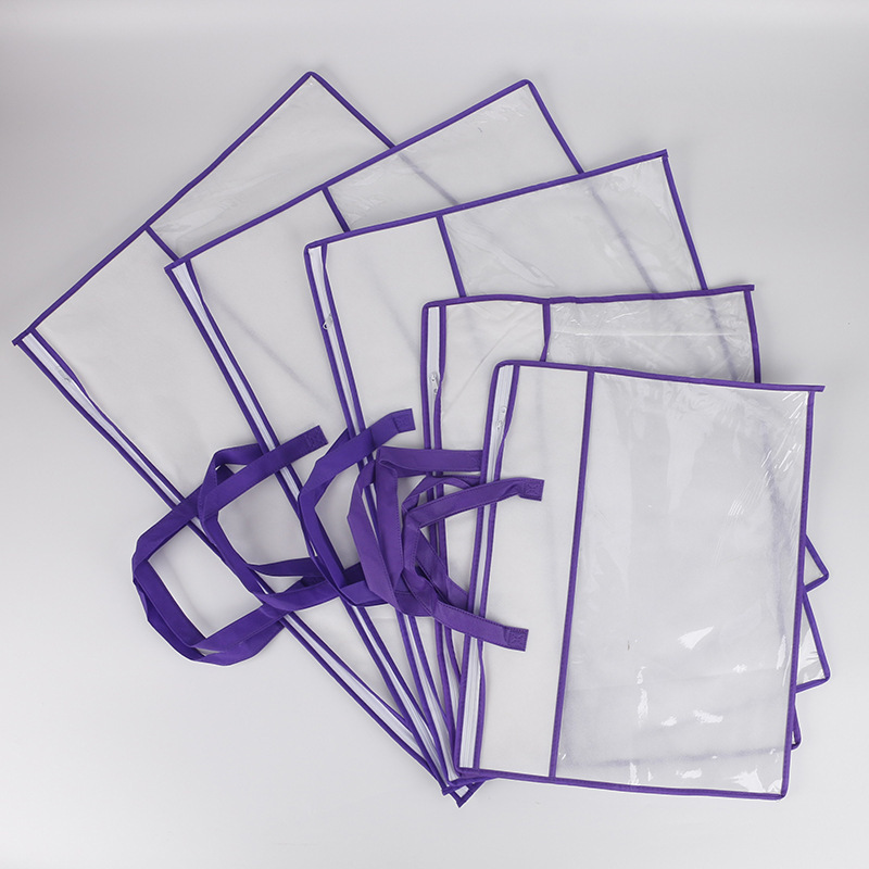 Non-Woven Home Textile Zipper Packing Bag Wholesale Pillow Core Pillow Dustproof Storage Bag Pillow Transparent Tote Bag Printed
