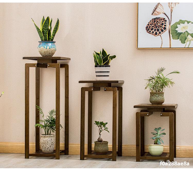 盆景花台花几置物楠竹花架实木多层客厅装饰室内落地约绿萝多肉
