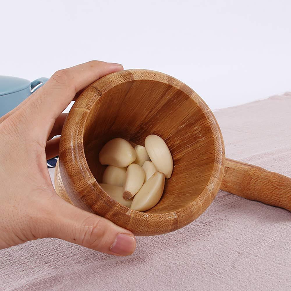 天竹蒜臼子家用手动实木捣蒜器 竹捣碎罐蒜泥器捣药罐研磨神器