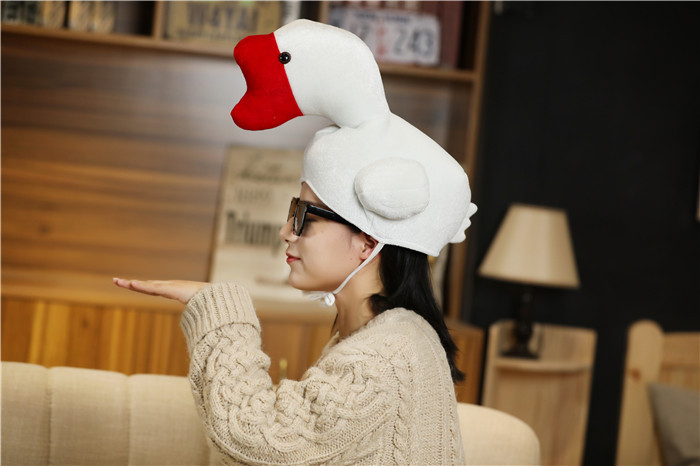 大白鹅头套抖音老鹅搞笑搞怪帽子学校活动拍照道具 一件代发