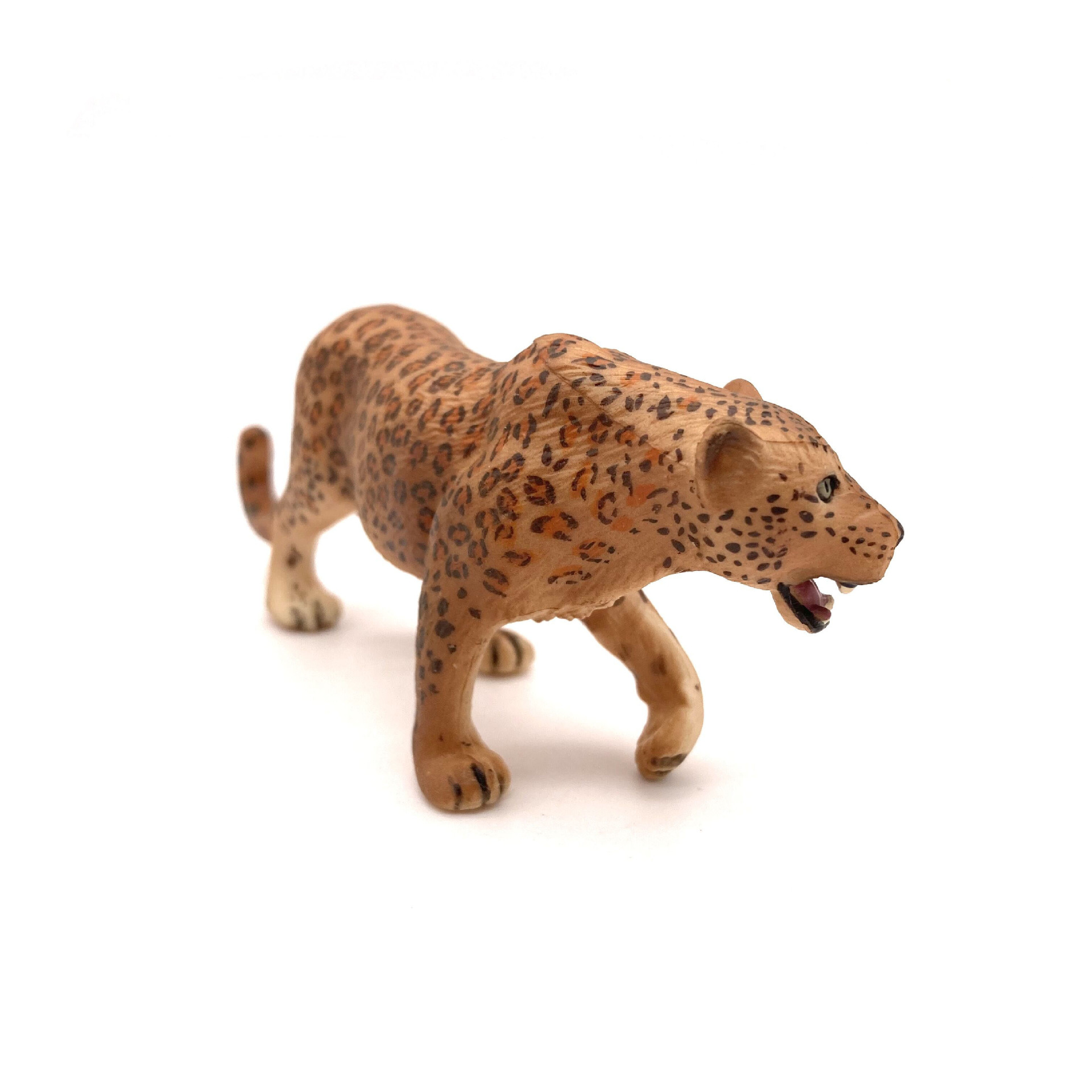 跨境仿真野生猫科动物模型猎豹金钱豹美洲豹模型套装实心玩具摆件