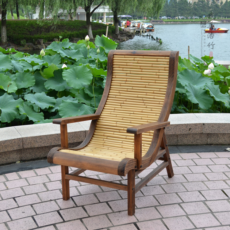 厂家竹椅竹躺椅手工庭院竹家具午休椅休闲椅折叠椅沙滩椅户外防腐