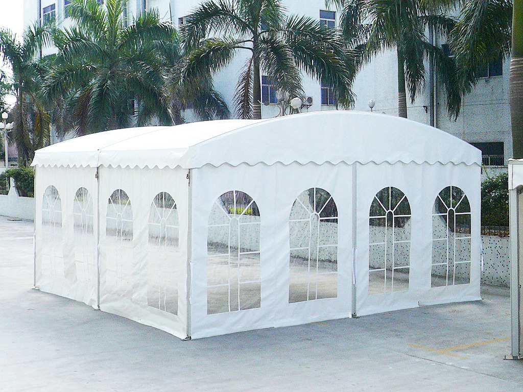 弧形篷房拱形篷房弯柱铝合金帐篷婚礼桃形商用活动仓储机库篷房