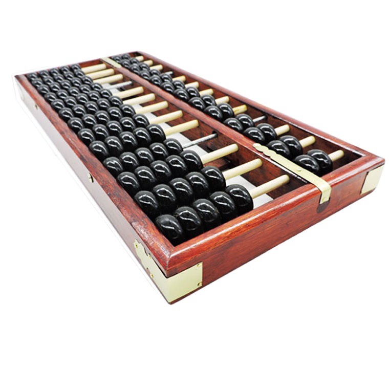 包邮13档7珠硬木质财会算盘仿古大号老式红色成人小学生专用舞蹈