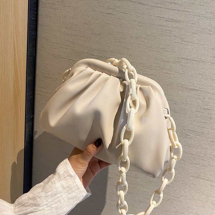 Cross-Border Women's Bag 2020 Popular New Online Influencer Fashion Pleated Cloud Bag Ins Simple Western Style Shoulder Crossbody Bag