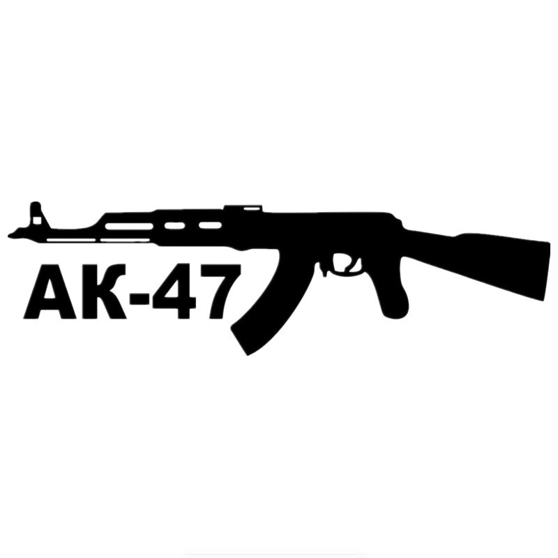 aliauto ak-47文字和图案汽车贴纸搞笑乙烯基贴花车身贴12*4.2cm