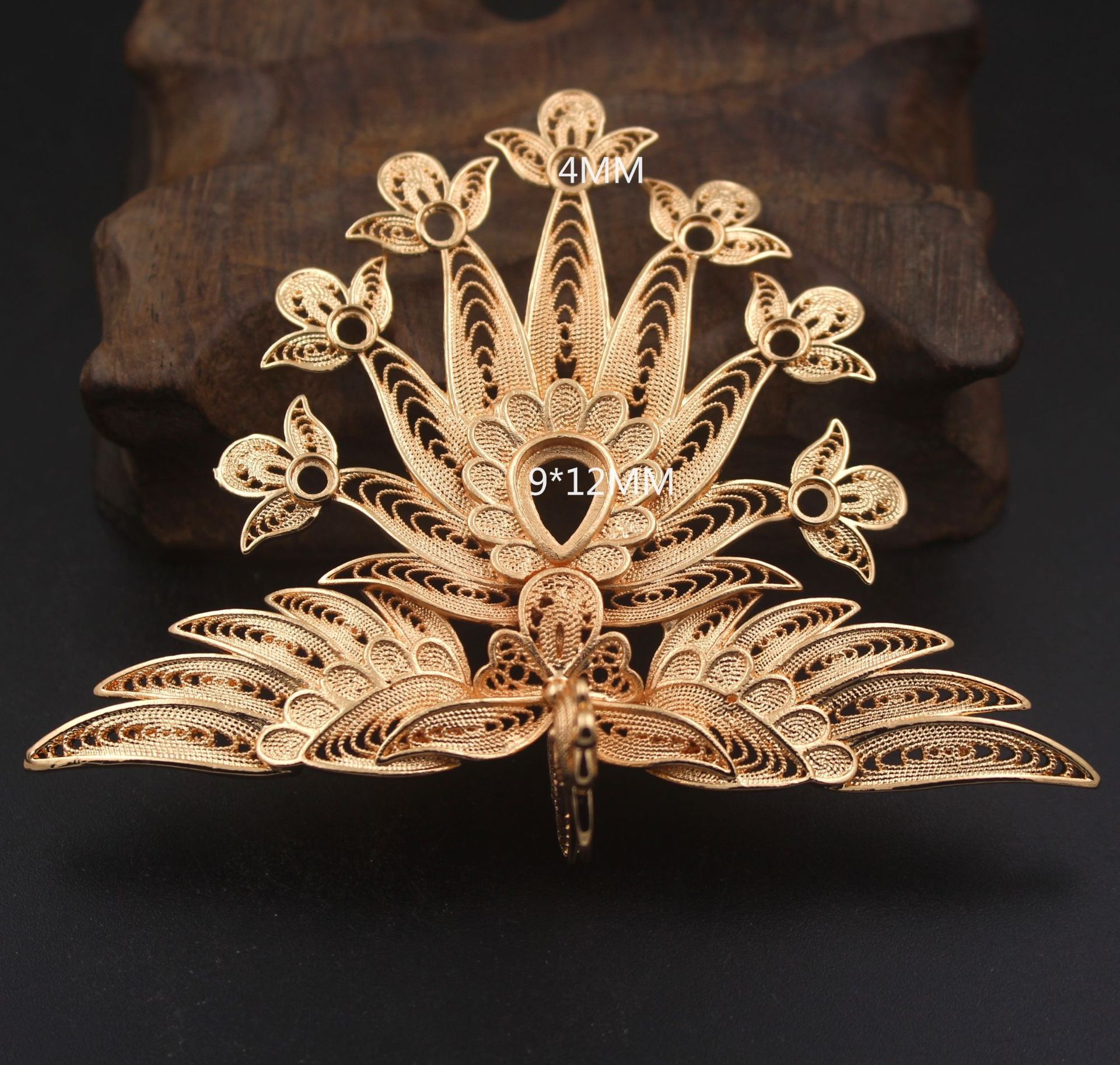 铸铜汉服配饰明制正凤流苏凤凰挑牌 发簪汉婚发饰手工材料