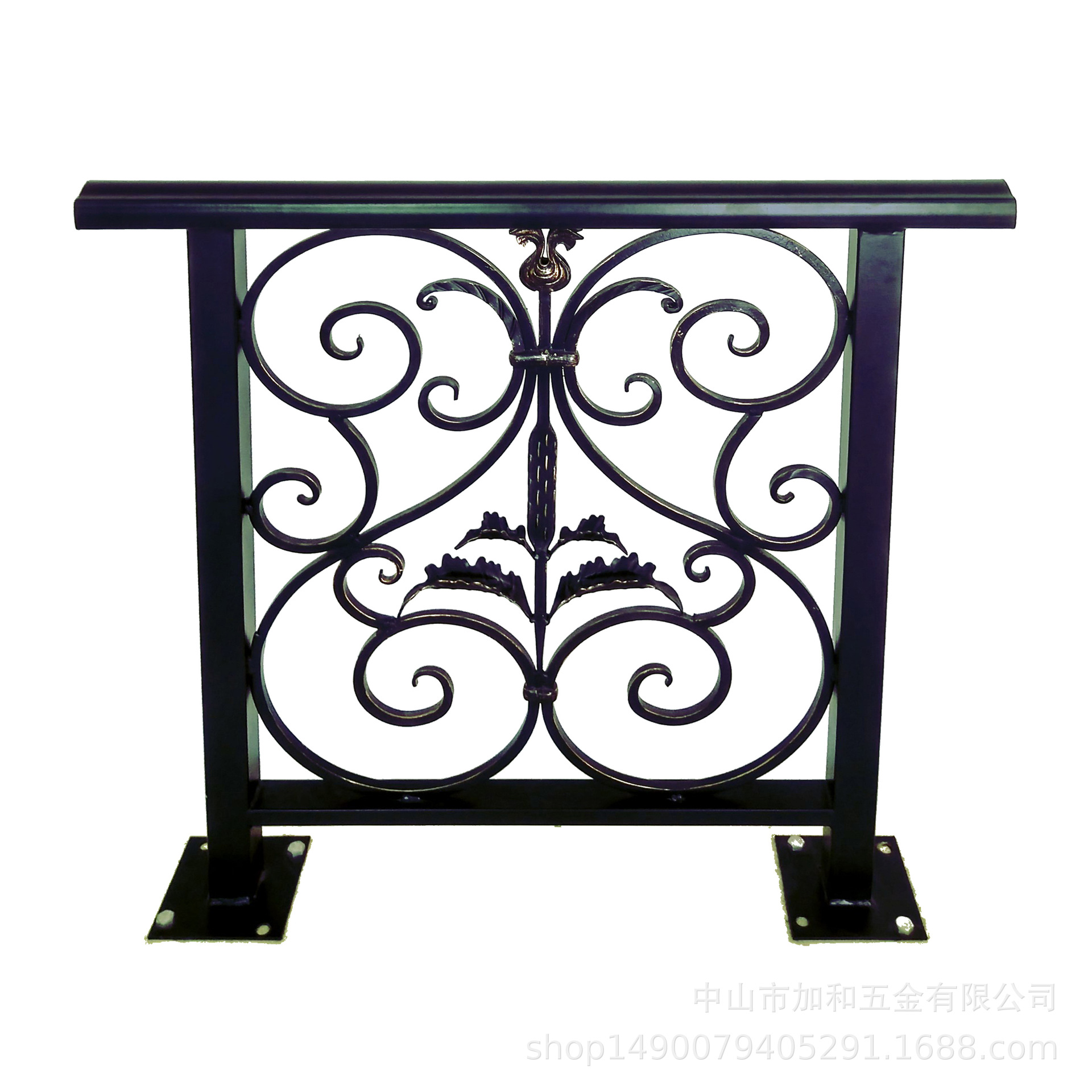 厂家定制粉末喷涂楼梯欧式铁艺花饰护栏小区组装庭院栏杆阳台栏杆