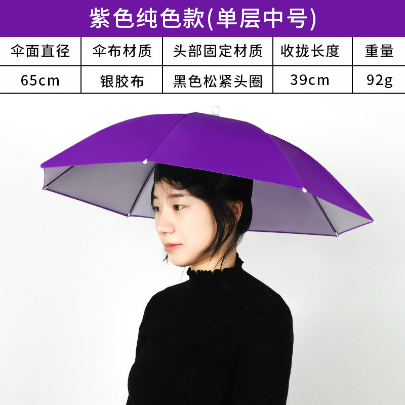 Double-Layer Windproof Rainproof Fishman Umbrella Hat Head-Mounted Umbrella Sun Protection Folding Top Umbrella Hat Outdoor Sun Protection Fishing