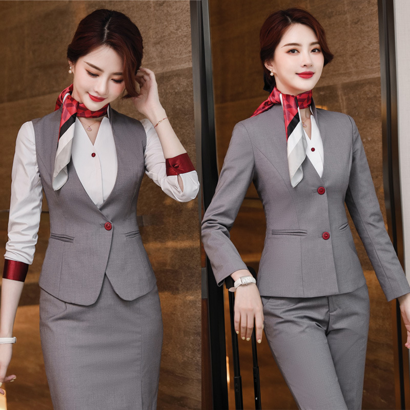 空姐制服女马甲西装套装酒店礼仪工作服航空高铁学院工服售楼工装
