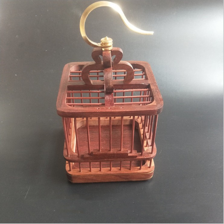批发红木蝈蝈笼血檀鸣虫鸟笼子手工自制方形平顶蝈蝈笼 收藏送礼-阿里