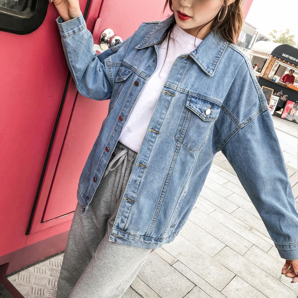 大码牛仔外套2020秋冬韩版减龄显瘦宽松版200斤胖mm纯色上衣女装