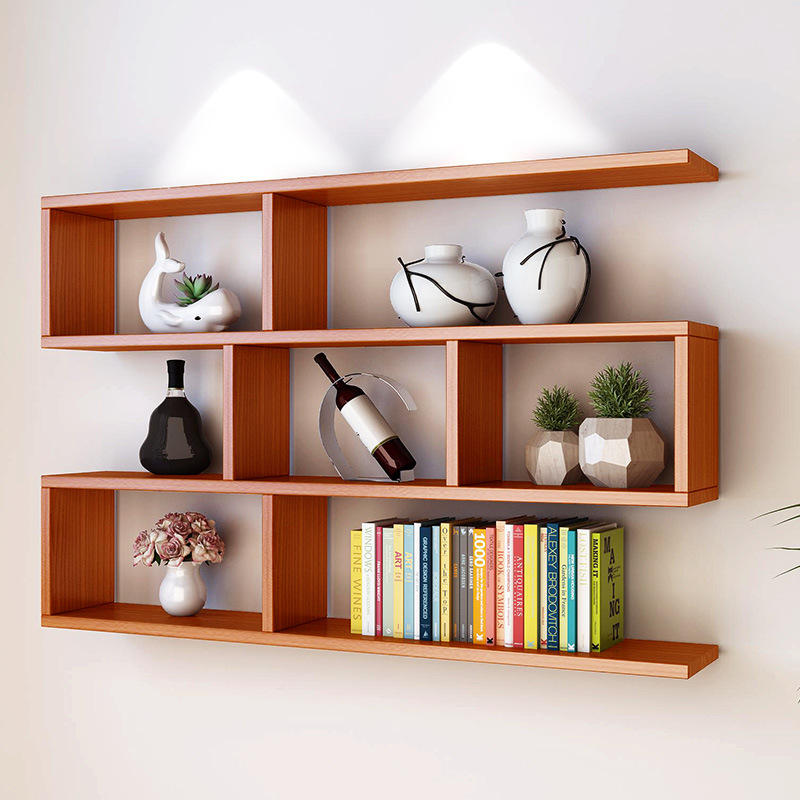 现代简约壁挂书架多层置物架客厅墙面装饰储物墙壁柜卧室吊柜