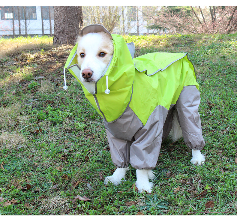 狗狗雨天衣服 防水雨衣四脚中型犬金毛大型犬小狗雨披连体大狗