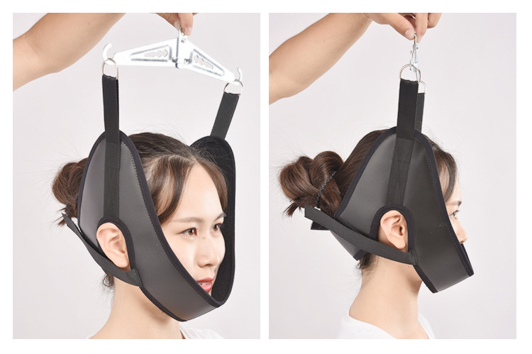 希跃颈椎牵引带家用皮革加厚吊脖子颈椎矫正器固定带 颈椎枕合带