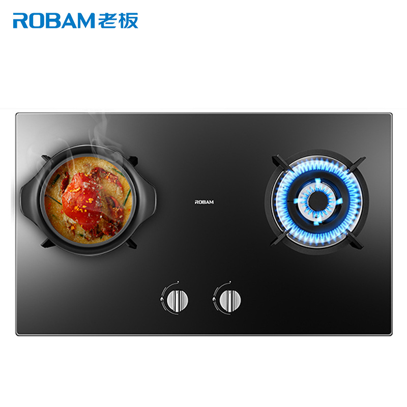robam/老板燃气灶天然气灶具钢化玻璃台嵌双用旋火液化气灶家用