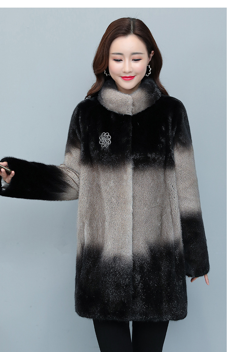 实拍2959#水貂皮大衣女中长款皮草2020新款立领中老年外套