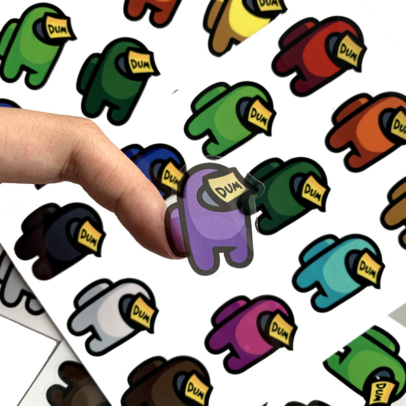 单张卡通 among us 游戏透明分装系列装饰手账手机diy文具贴纸