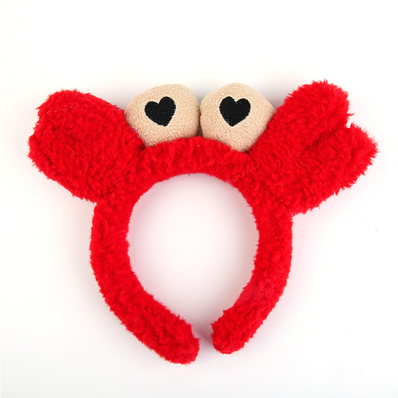 可爱少女心小螃蟹 发箍女洗脸发带头饰毛绒发带甜美发饰网红头饰