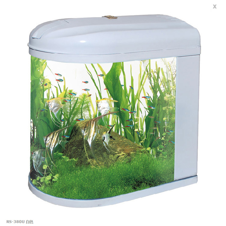 rs日胜u型小鱼缸生态玻璃桌面鱼缸水族箱38cm/48cm