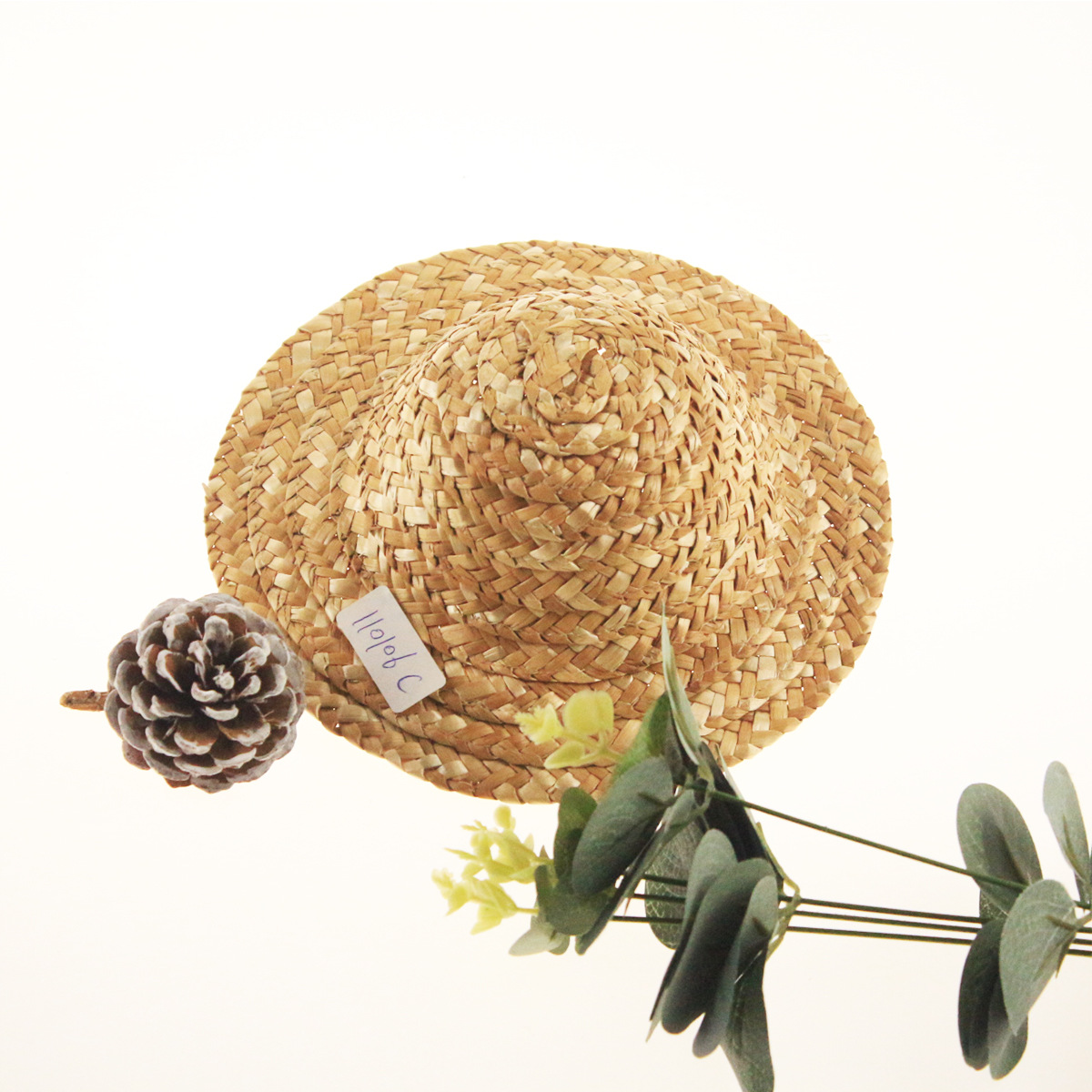 儿童草帽diy手工编织帽子幼儿园创意美术材料墙面布置工艺装饰品