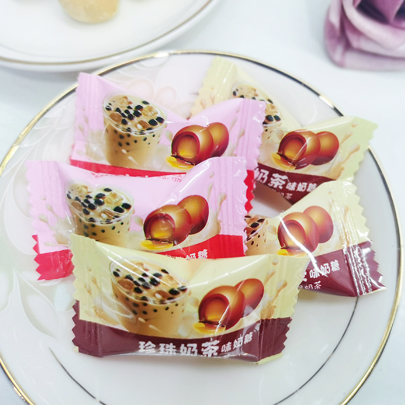台式珍珠奶茶糖果散装网红创意零食奶茶味奶糖