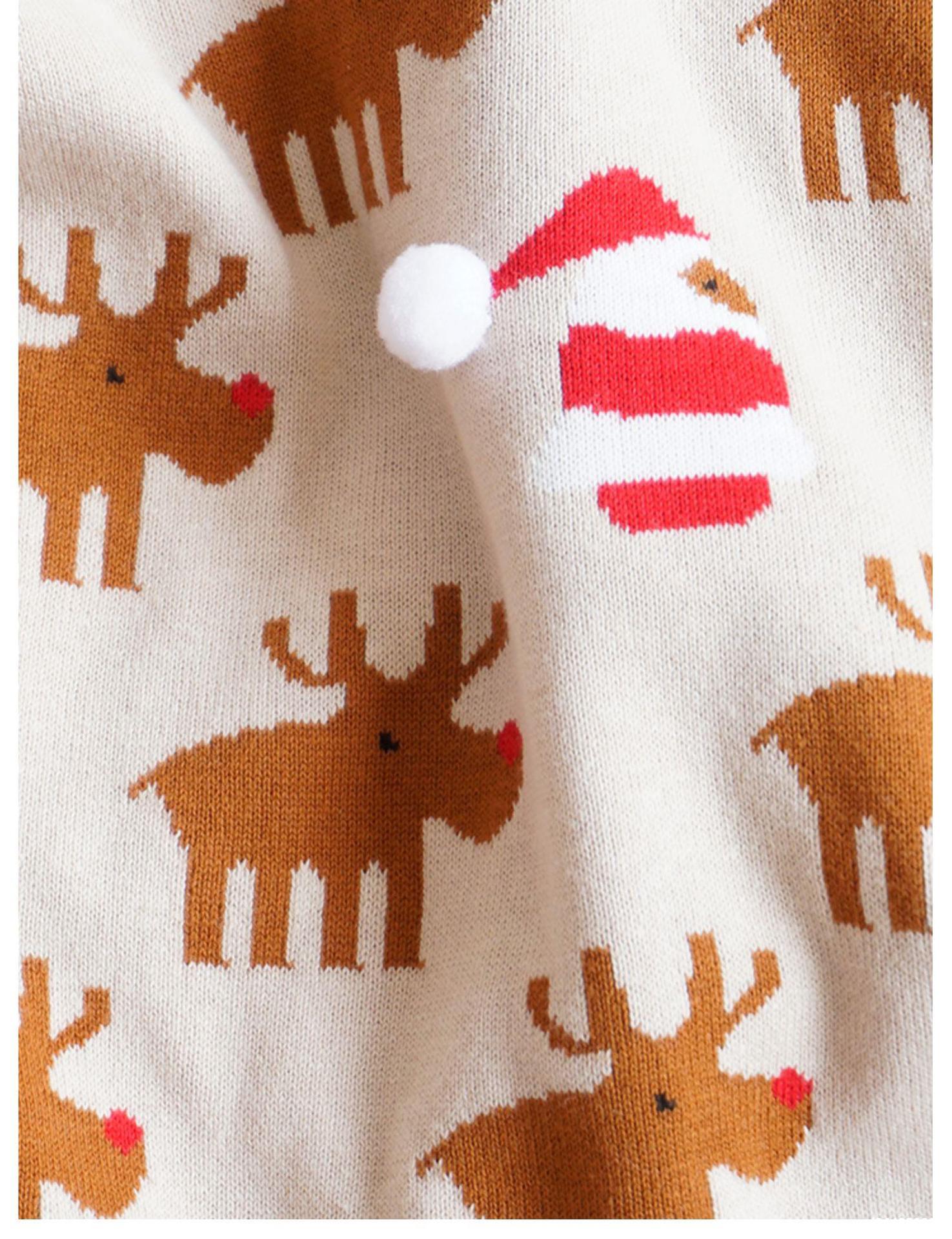 秋冬季儿童毛衣新款宝宝男女圣诞套头棉线衫婴儿针织衫卡通毛线衣