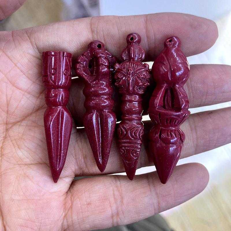 高含量紫金砂朱砂金刚杵吊坠道家法器紫金砂降魔杵符挂件男女款