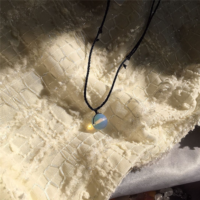 生活中的小惊喜直播款蛋白石项链锁骨链小清新时尚锁骨链批发