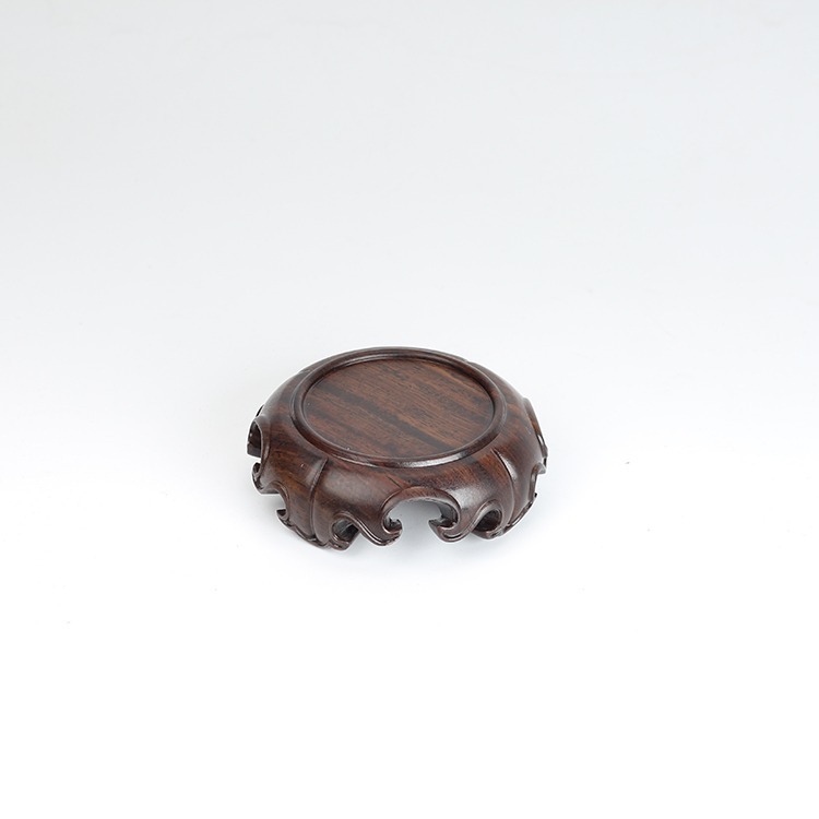 红木黑枝木圆形底座实木盆景摆件原木底座奇石玉器紫砂茶壶底座
