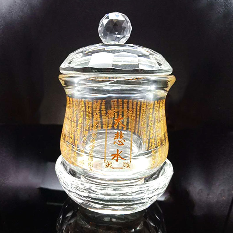 厂家直销大悲咒供水杯水晶杯供佛荷花水杯佛前家用供现货批发