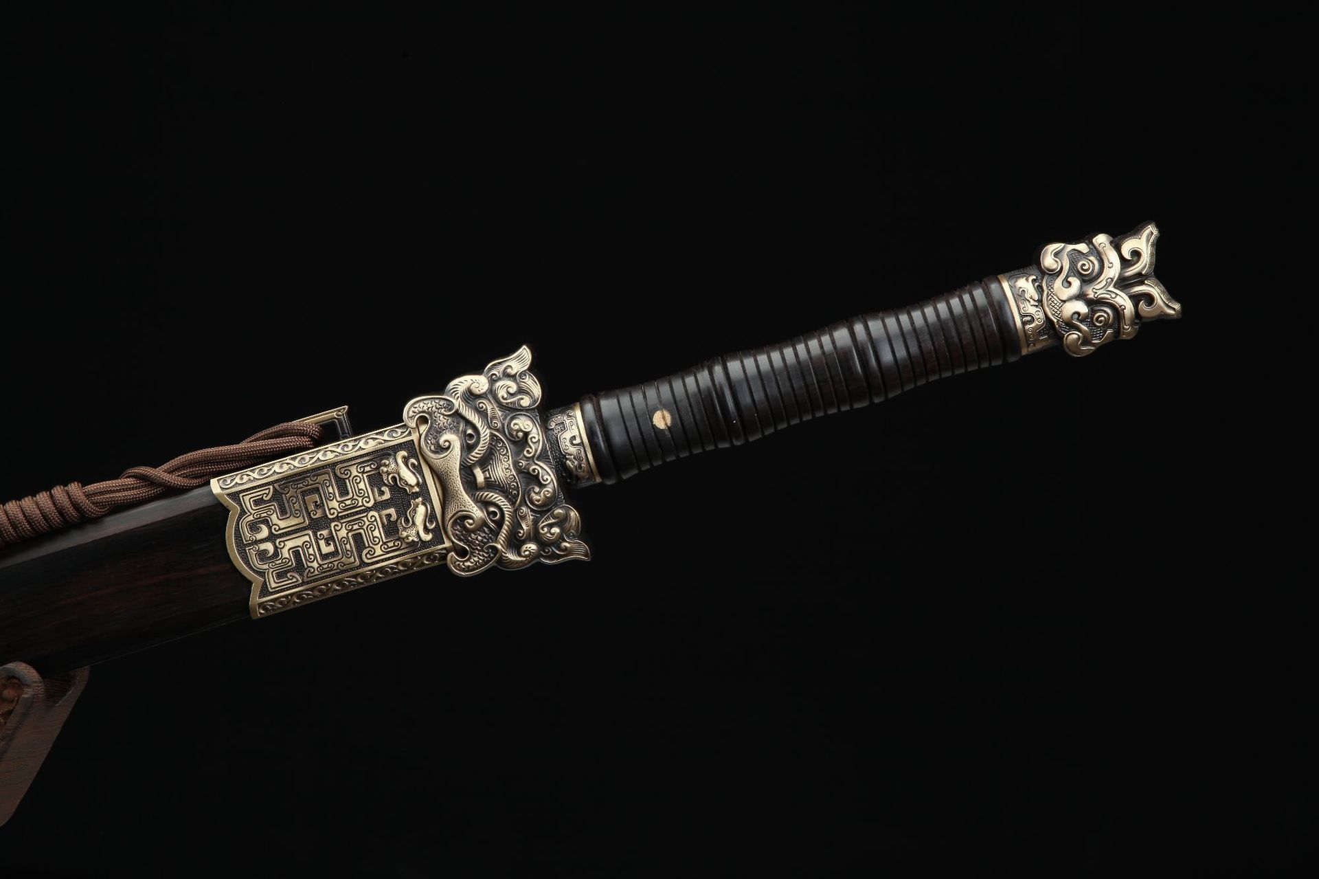 龙泉市刀剑一体防身影视宝剑花纹钢烧刃春秋汉剑冷兵器摆件未开刃