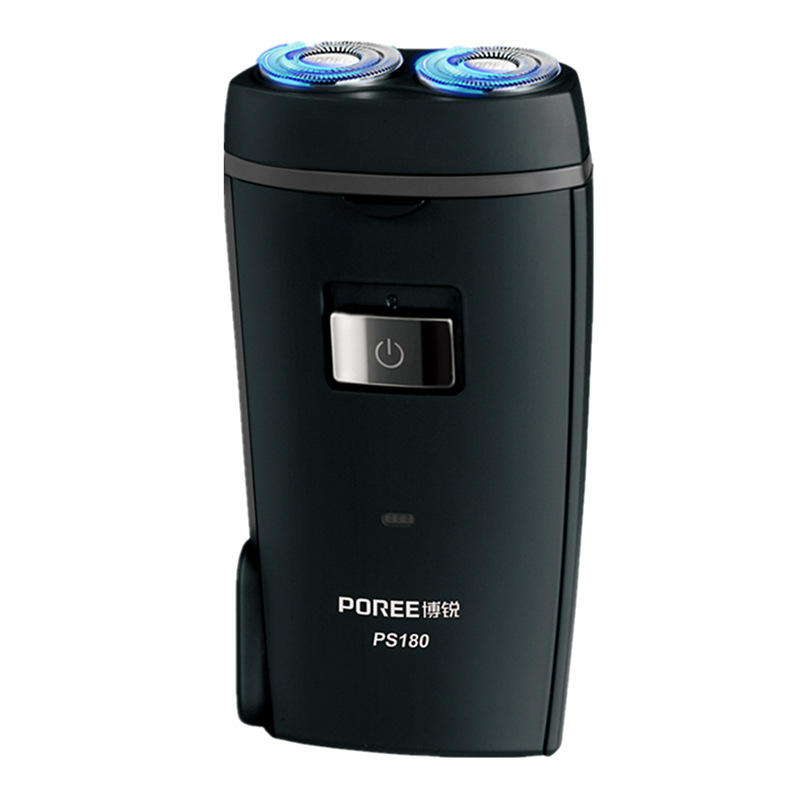 批发博锐两刀头剃须刀电动小巧便携刮胡刀充电式胡须刀批发ps187