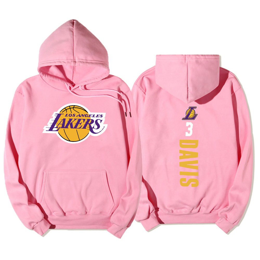 2020欧美潮牌运动卫衣男 加绒秋冬卫衣 湖人队davis3号连帽卫衣