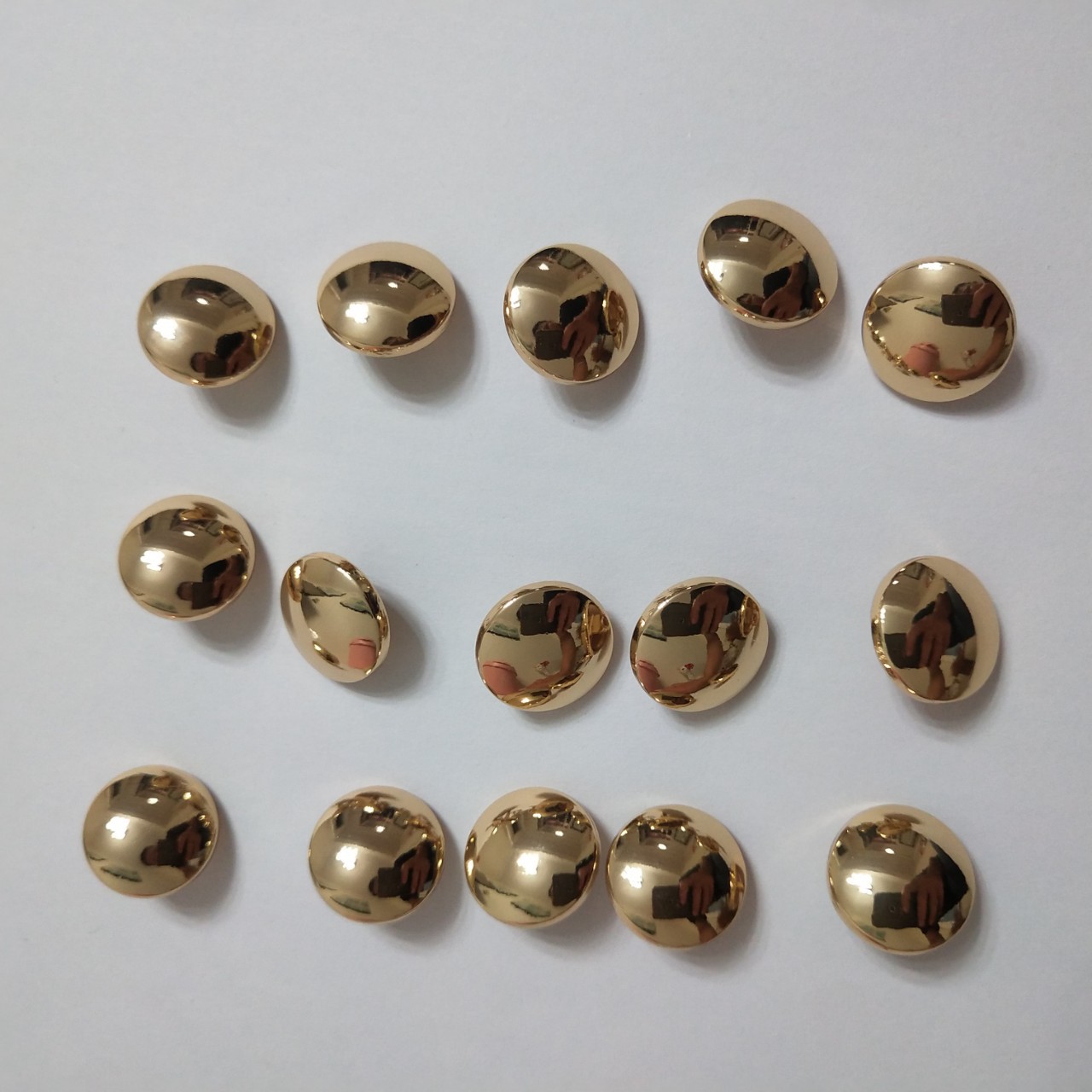 手缝钮扣扣子专卖批发挂镀金色镜面微抛金属西装大衣纽扣15mm