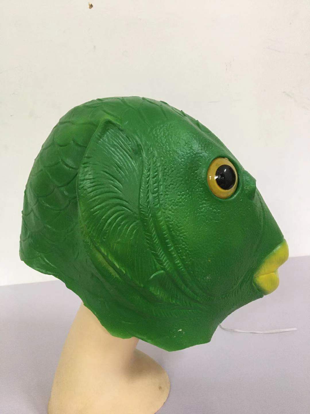 现货抖音同款绿鱼头套动物绿鱼人头套搞笑恶搞整蛊沙雕怪怪鱼面具