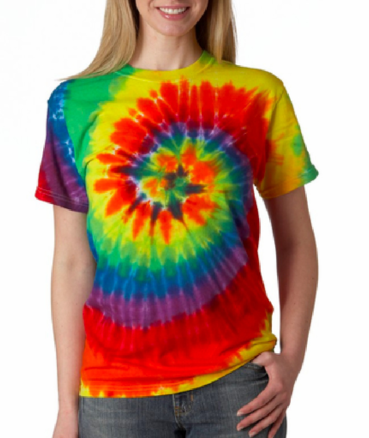 2020新款扎染彩虹旋流扎染休闲短袖t恤支持定制