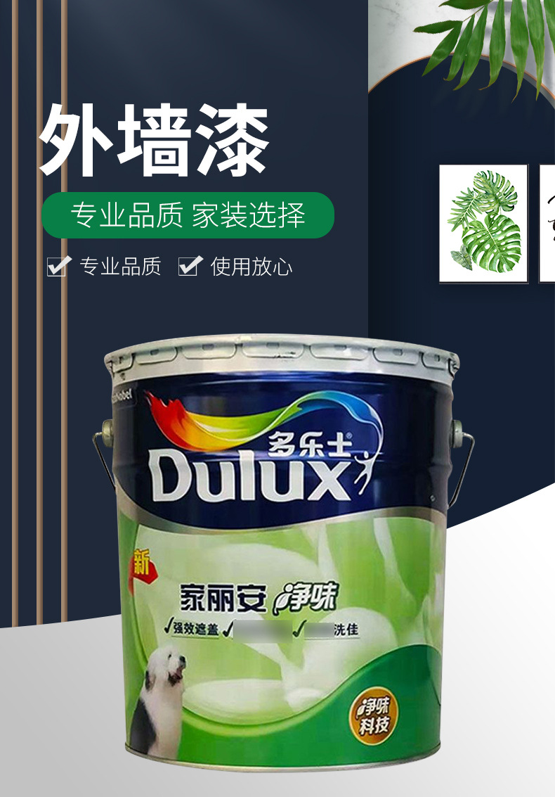 现货供应外墙油漆 多乐士漆家丽安净味外墙涂料 白色外墙涂料油漆