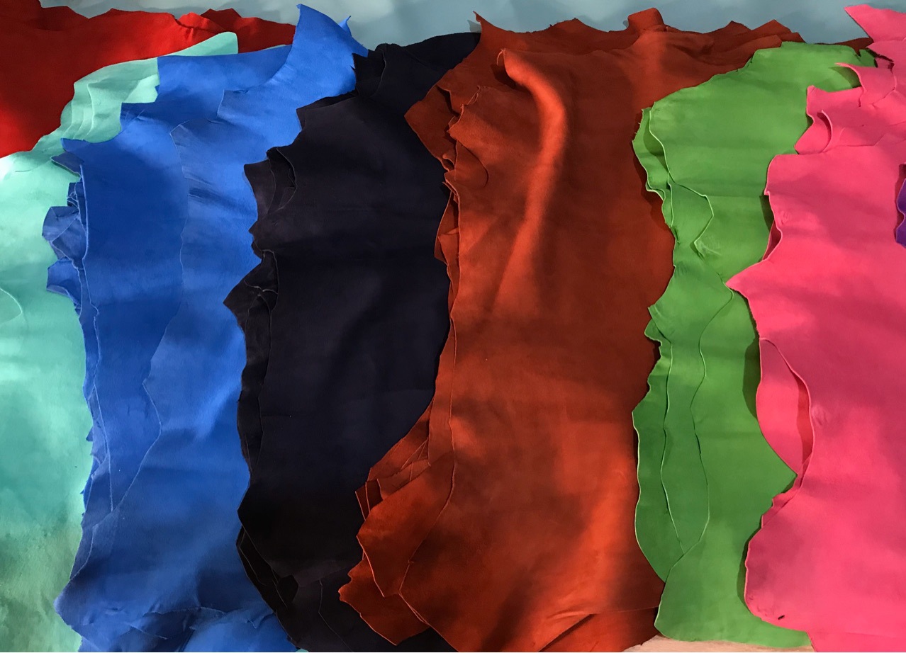 彩色羊皮反绒皮羊反绒08mm女鞋面皮绒感细腻12尺100尺起批