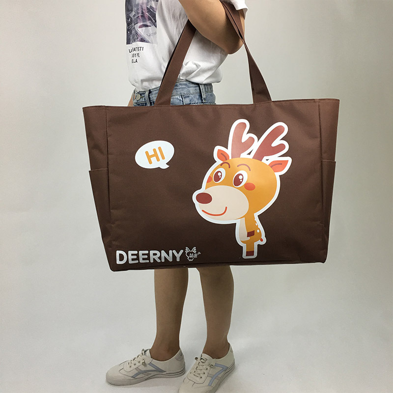 时尚新品帆布包可爱萌鹿防水旅行袋大容量可折叠购物袋 一件代发
