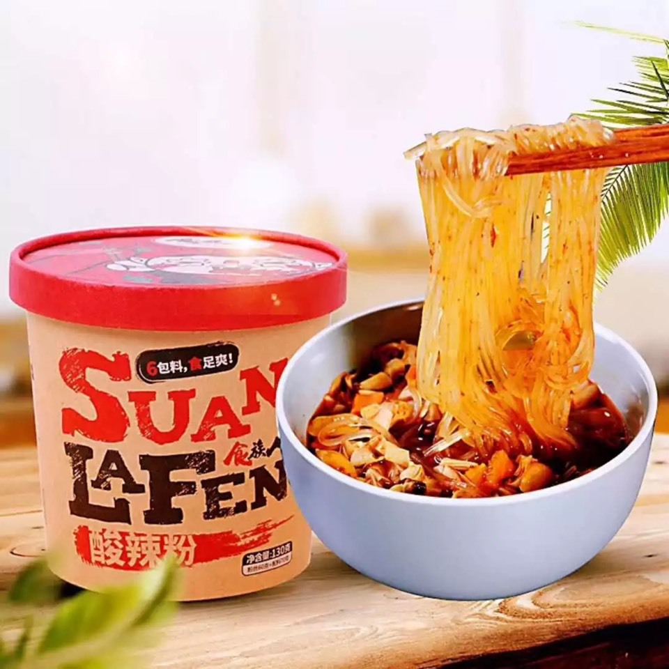 食族人爆肚酸辣粉麻辣速食桶装方便冲泡面食人族粉丝微商爆肚