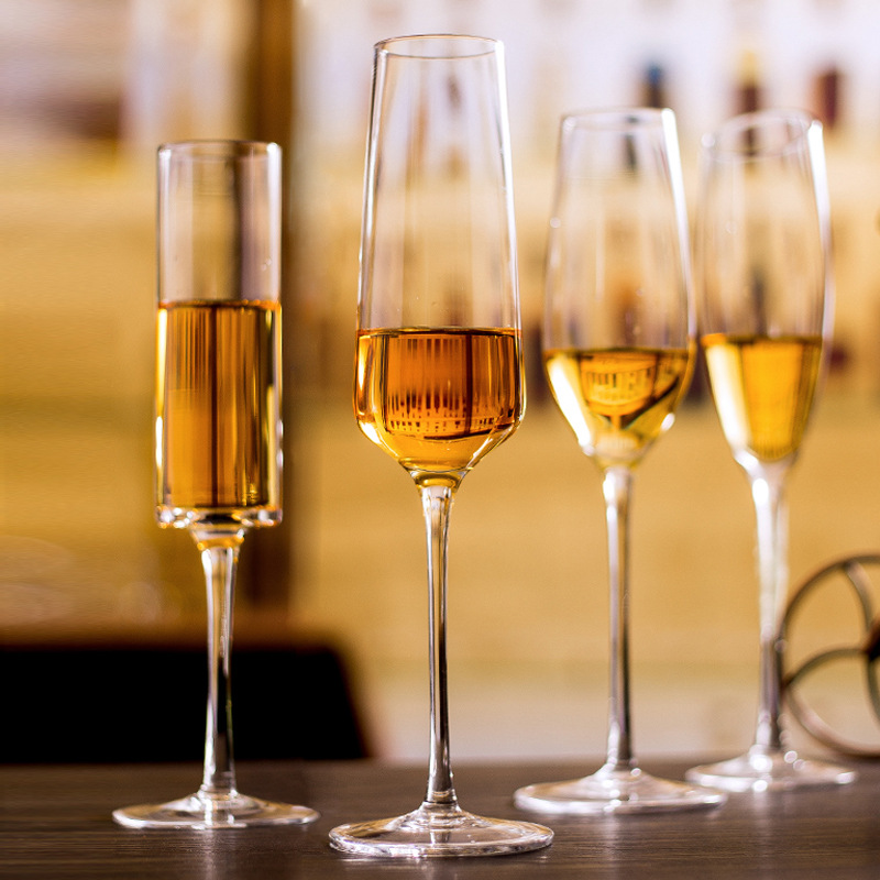 Creative Crystal Glass Champagne Glass Sparkling Wine Glass Flute Champagne Glass Goblet Laser Carved Logo