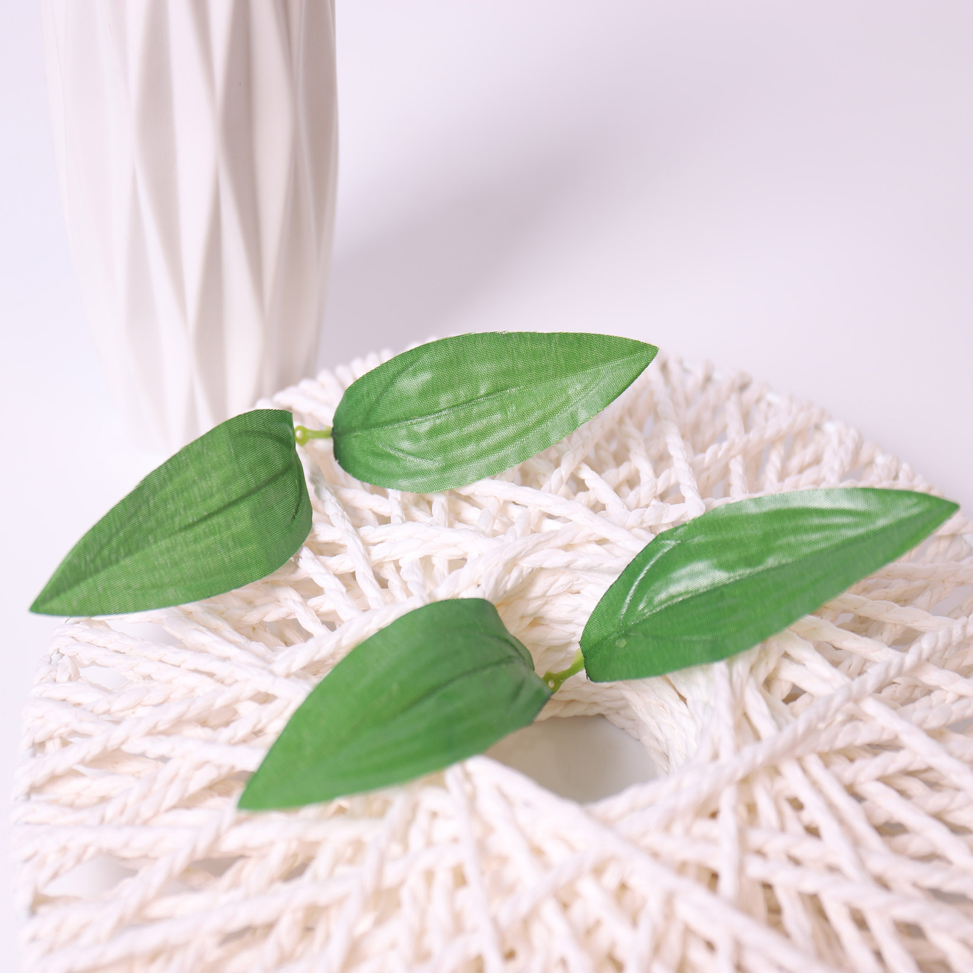 仿真百合花叶子(2叉百合花叶)源头工厂 各种仿真花丝网花叶