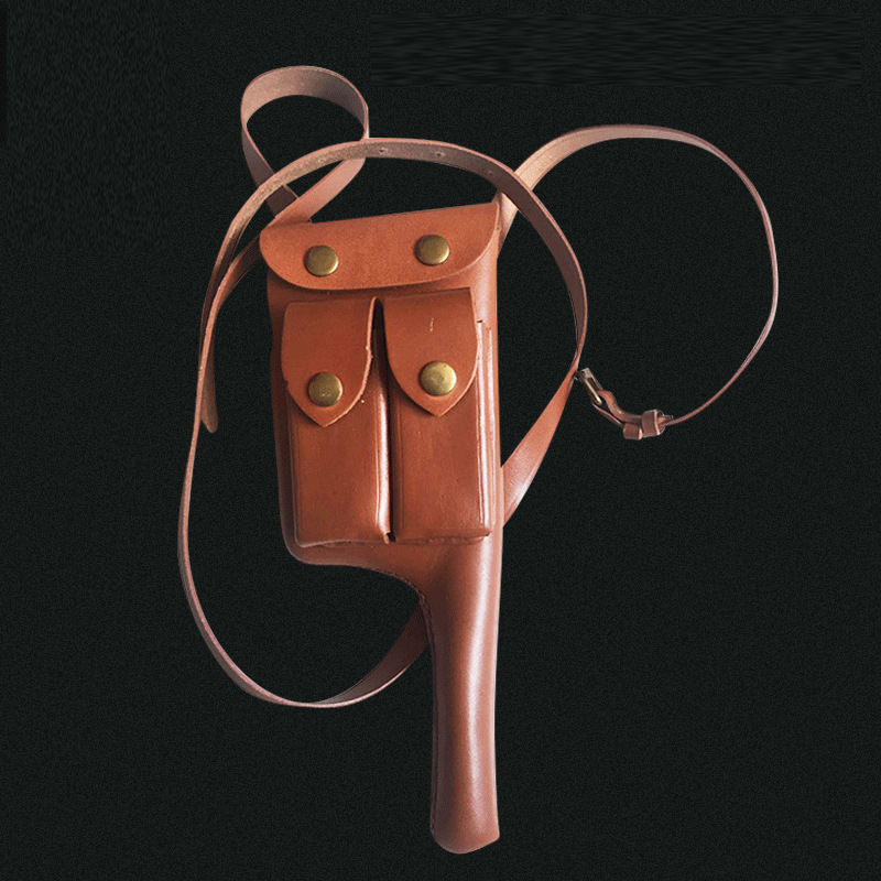 批发毛瑟枪套 驳壳手枪套影视道具 斜跨带盒子枪牛皮驳壳枪套