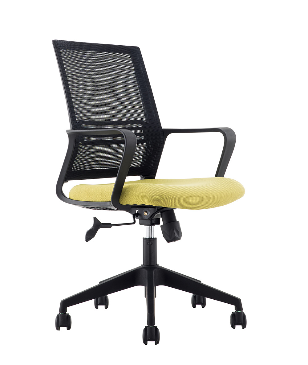 现代简约办公椅子时尚升降转椅 网布椅职员椅 黑色五星脚